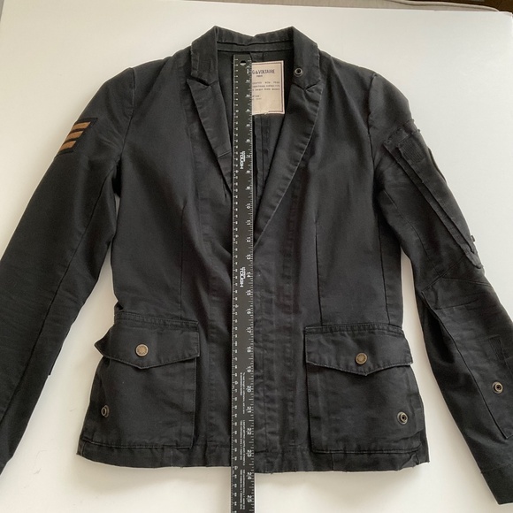Zadig & Voltaire Virginia Jacket XS Black Grunge Military Till I Die Punk Y2K - Picture 6 of 14